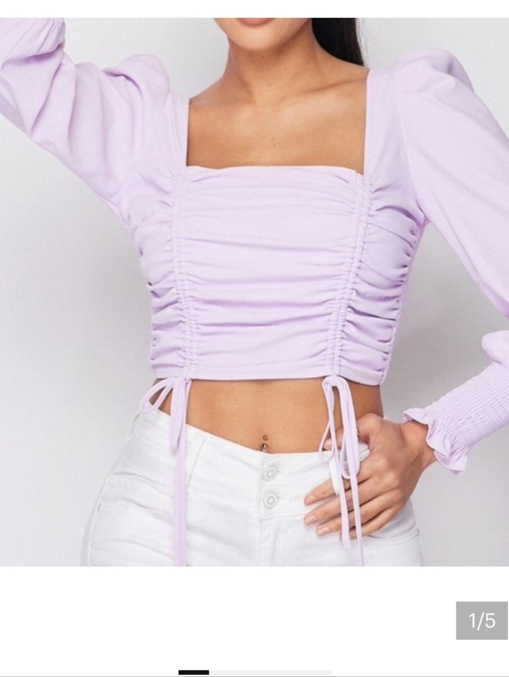 Privy Rouched Long Sleeve Blouse